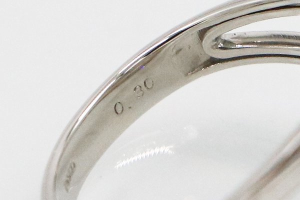 PT900 ダイアイリリング 0.30ct 4.90g　刻印(2)