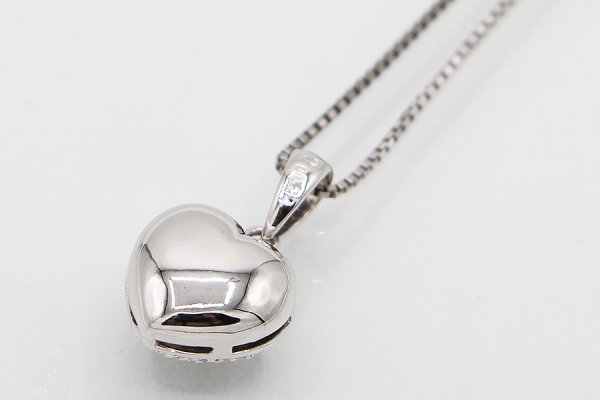K18WG ダイアイリペンダントネックレス 0.22ct 5.60g　裏面