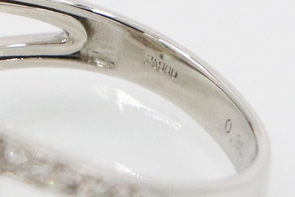 PT900 ダイアイリリング 0.30ct 4.90g　刻印