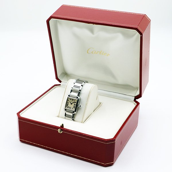 カルティエ　タンクフランセーズＳＭ　２３８４　白文字盤　箱