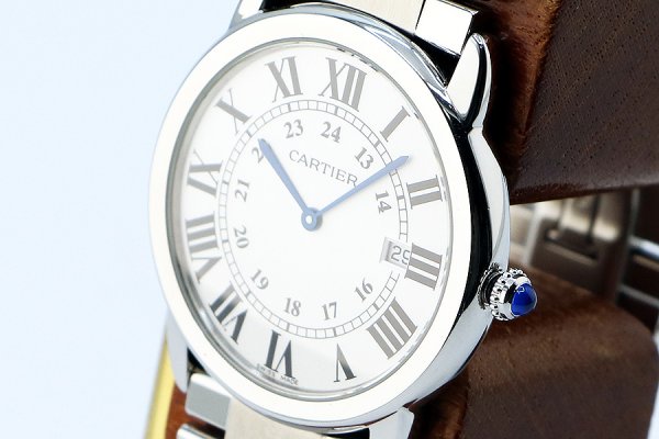 カルティエ　ロンドソロＬＭ　Ｗ６７０１００５　銀文字盤　サイド拡大
