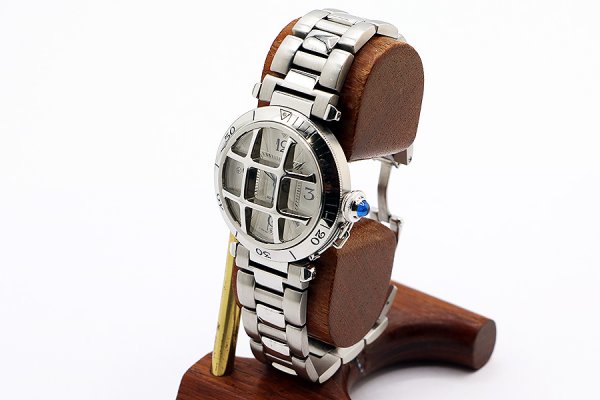 カルティエ　パシャ３８　コンベックスグリッド　Ｗ３１０５９Ｈ３　銀文字盤　サイド