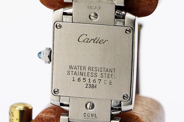カルティエ　タンクフランセーズＳＭ　２３８４　白文字盤　裏面拡大