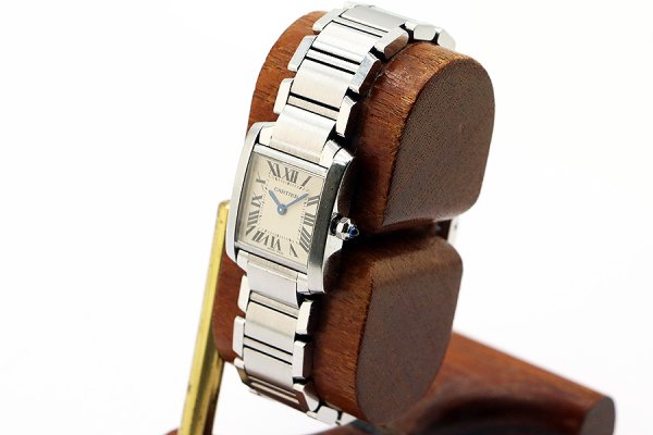 カルティエ　タンクフランセーズＳＭ　２３８４　白文字盤　サイド