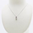 PT900/850 モルガナイトダイアイリペンダントネックレス 0.74ct 0.39ct 4.20g　装着イメージ