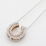 K18WG/PG ダイアイリペンダントネックレス 0.22ct 0.28ct 4.00g