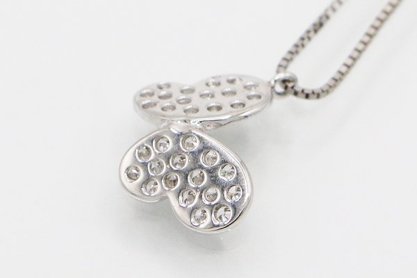 K18WG ダイアイリペンダントネックレス　0.23ct 2.80g　裏面