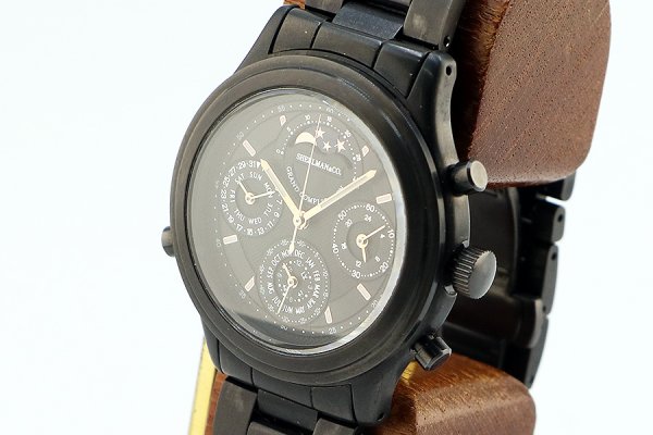 シェルマン　グランドコンプリケーションブラック　黒文字盤　金色ムーンフェイス　サイド拡大