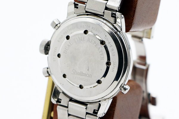 シェルマン　デュアルタイムリピーター　銀文字盤　６７６０－Ｔ０１７８５１　裏面拡大