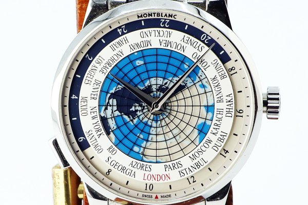 モンブラン　ヘリテージスピリット オルビステラルム　１１２３０８　世界地図文字盤　表面拡大