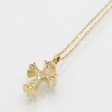 ヴァーゴ Vago　K18 アイボリータワー クロス ダイアイリペンダントネックレス 0.11ct 3.50g