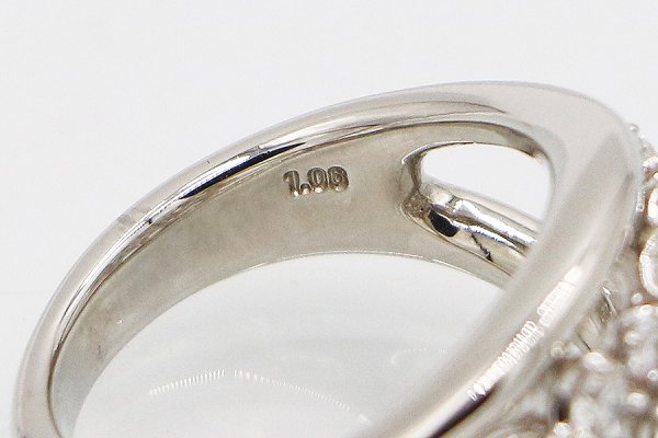 星の砂　PT900 ダイアイリリング 1.06ct 12.70g　刻印(2)
