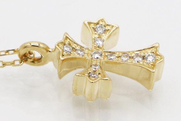 ヴァーゴ Vago　K18 アイボリータワー クロス ダイアイリペンダントネックレス 0.11ct 3.50g　拡大