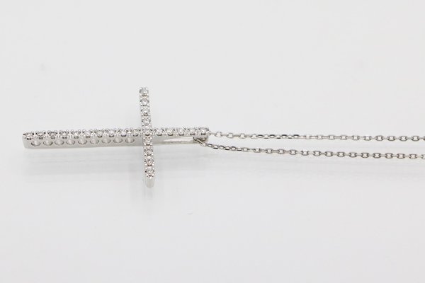 ポンテヴェキオ　K18WG ダイアイリペンダントネックレス 0.21ct 4.10g　サイド