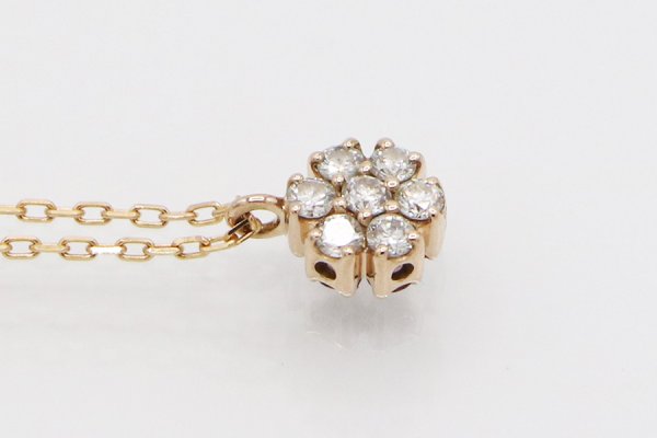 ポンテヴェキオ　K18PG ピンクトルマリンダイアイリペンダントネックレス 0.13ct 1.60g　裏面拡大