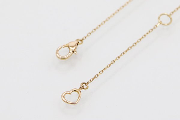 ポンテヴェキオ　K18PG ピンクトルマリンダイアイリペンダントネックレス 0.13ct 1.60g　留め具外したイメージ