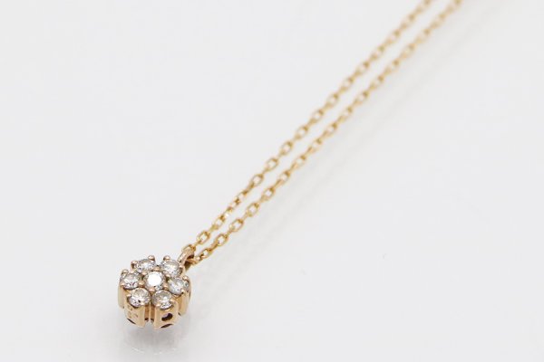 ポンテヴェキオ　K18PG ピンクトルマリンダイアイリペンダントネックレス 0.13ct 1.60g　裏面