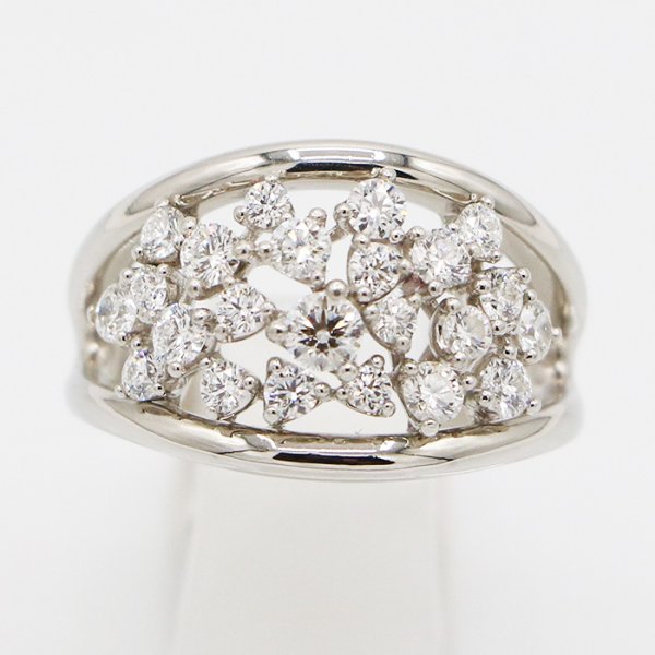 星の砂　PT900 ダイアイリリング 1.06ct 12.70g