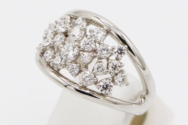 星の砂　PT900 ダイアイリリング 1.06ct 12.70g　サイド