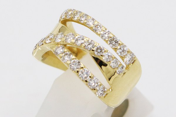 翁淳 jun okina K18 ダイアイリリング 1.28ct 7.10g　サイド