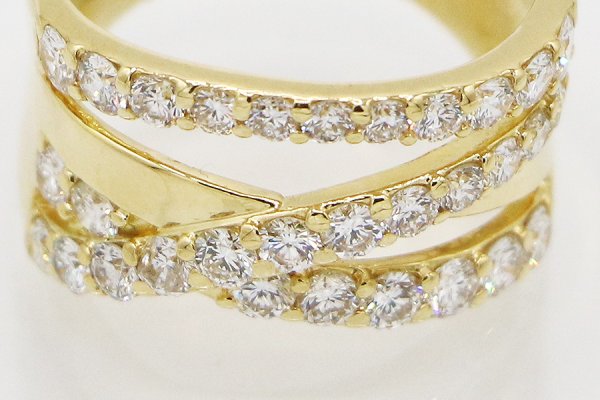翁淳 jun okina K18 ダイアイリリング 1.28ct 7.10g　拡大