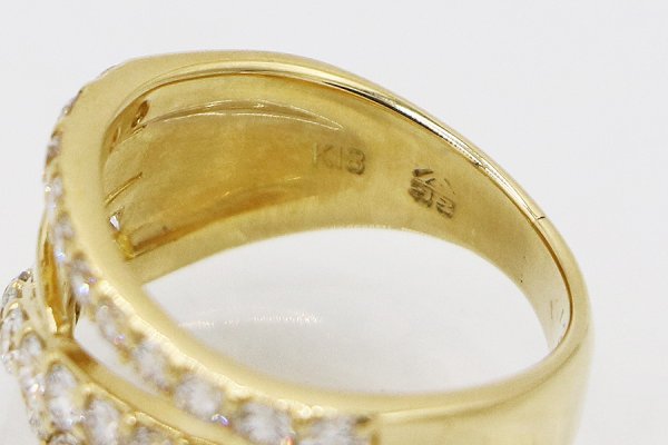 翁淳 jun okina K18 ダイアイリリング 1.28ct 7.10g　刻印