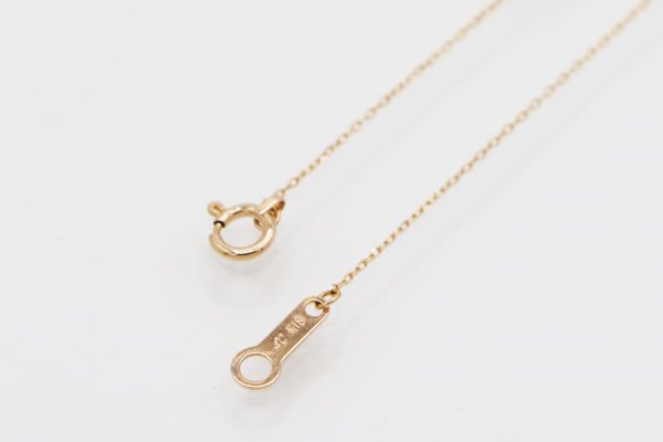 ４℃　K18PG ダイアイリペンダントネックレス1.00g　留め具外したイメージ