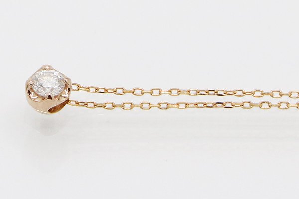 ４℃　K18PG ダイアイリペンダントネックレス1.00g　サイド