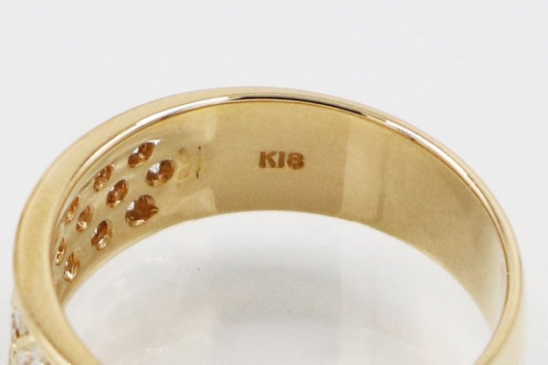 K18 ダイアイリリング 0.40ct 5.00g　刻印