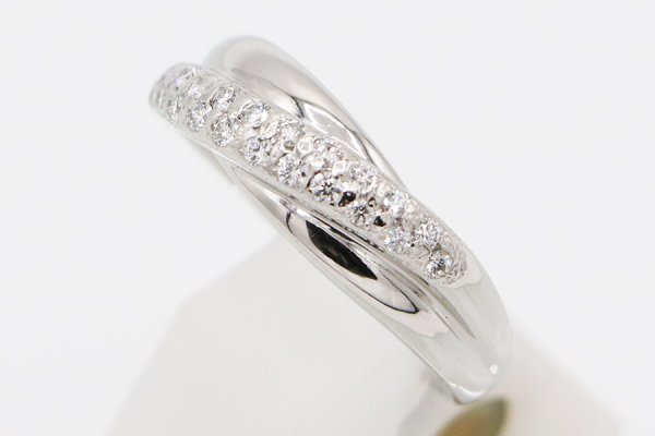 ミキモト　PT950 ダイアイリリング 0.26ct 8.70g　サイド