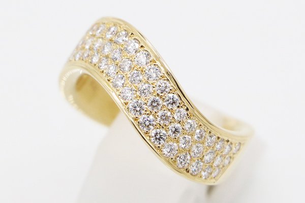 ミキモト　K18 ダイアイリリング 0.62ct 8.50g　サイド
