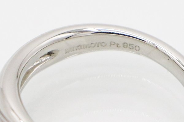 ミキモト　PT950 ダイアイリリング 0.26ct 8.70g　刻印