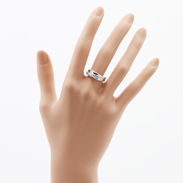 ミキモト　PT950 ダイアイリリング 0.26ct 8.70g　装着イメージ