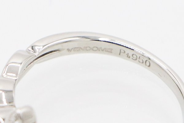 ヴァンドーム　PT950 ダイアイリリング 3.70g　刻印