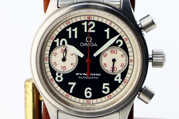 オメガ　ダイナミック　クロノグラフ　５２４１．５１　黒文字盤　タルガフローリオ限定　１７５０／１９７３　表面拡大