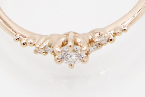 ディズニー　K18PG ダイアイリリング 0.10ct 0.03ct 1.50g　拡大