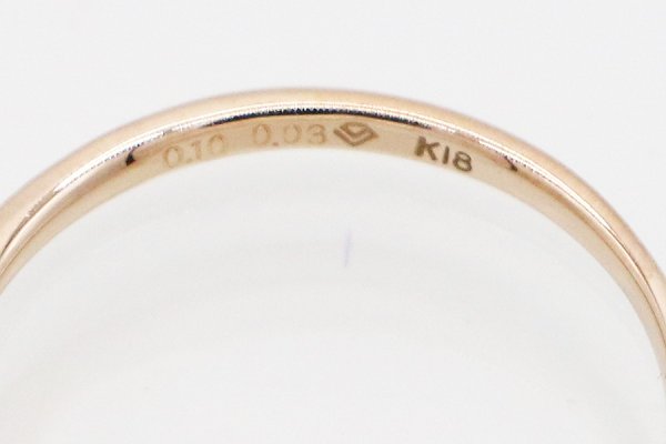 ディズニー　K18PG ダイアイリリング 0.10ct 0.03ct 1.50g　刻印
