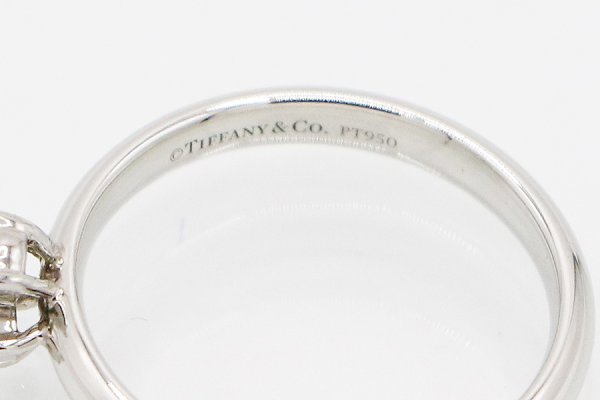 ティファニー　PT950 アリア ダイアイリリング 3.90g 　刻印