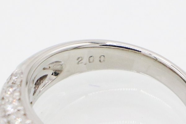 PT900 ダイアイリリング 2.00ct 9.10g　刻印(2)