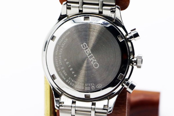 セイコー　セレクション クロノグラフ ＳＢＴＲ０５７  緑文字盤 白インダイアル　裏面拡大