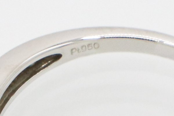 PT950 ダイアイリリング 0.15ct 3.00g　刻印