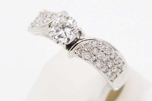 PT900 ダイアイリリング 0.567ct 0.40ct 6.60g　サイド