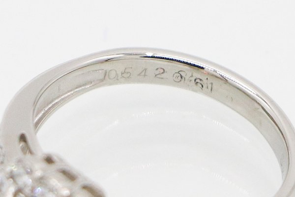 PT900 ダイアイリリング 0.542ct 0.61ct 5.50g　刻印(2)