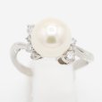 PT900 パールダイアイリリング 9.00mm 0.30ct 5.20g