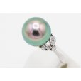 PT900 黒蝶パールダイアイリリング 11.50mm 0.30ct 6.30g　サイド