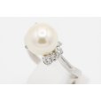 PT900 パールダイアイリリング 9.00mm 0.30ct 5.20g　サイド