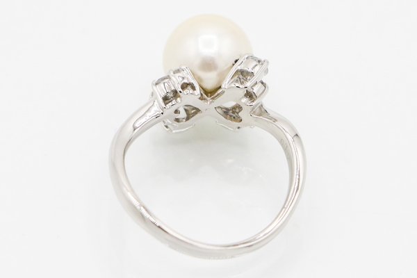 PT900 パールダイアイリリング 9.00mm 0.30ct 5.20g　内側