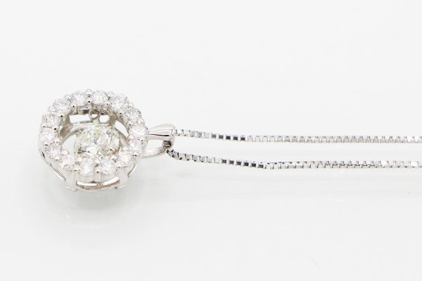 PT900/850 ダイアイリペンダントネックレス 0.545ct 0.50ct 4.60g　サイド