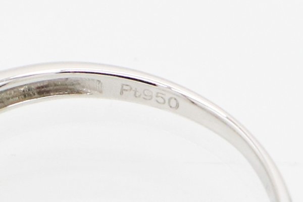 PT950 ダイアイリリング 0.30ct 3.40g 1.30g　刻印