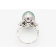 PT900 黒蝶パールダイアイリリング 11.50mm 0.30ct 6.30g　内側